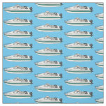Motorboat cartoon illustration fabric