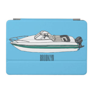 Motorboat cartoon illustration iPad mini cover