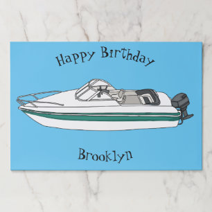 Motorboat cartoon illustration paper pad