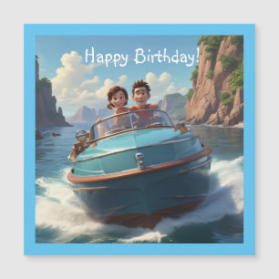 Motorboat Magnetic Birthday Card