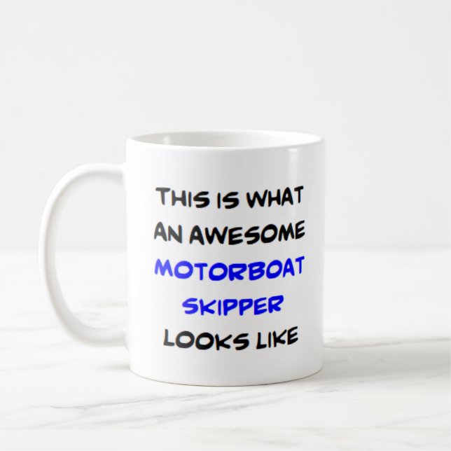 motorboat skipper, awesome coffee mug (Left)