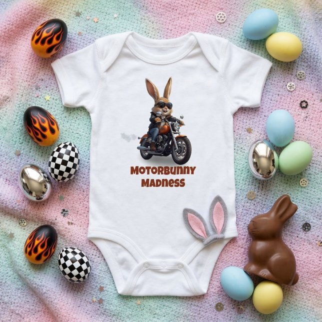 Motorbunny Madness - Cute Biker Rabbit Motorcycle Baby Bodysuit (Creator Uploaded)