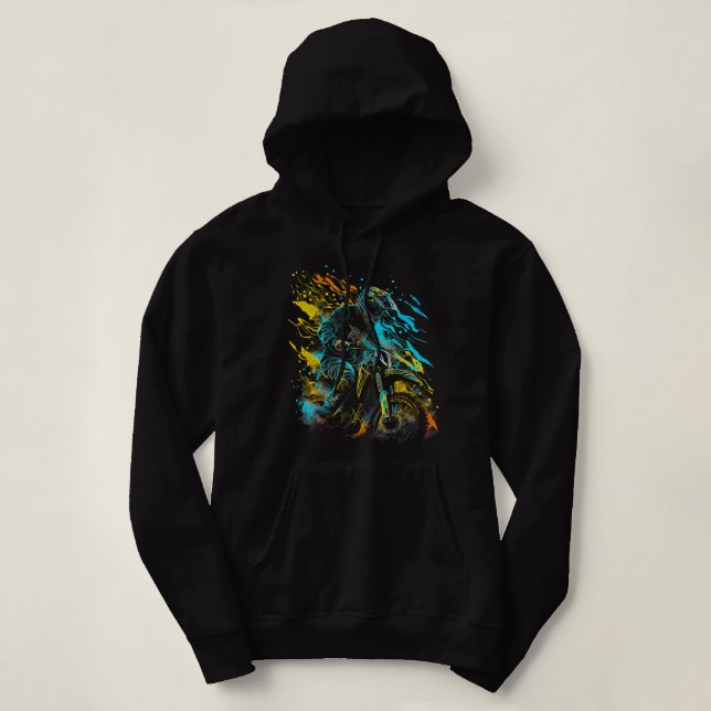 Motorcross Biker Motorcycle Enduro Dirtbike Outdoo Hoodie (Design Front)