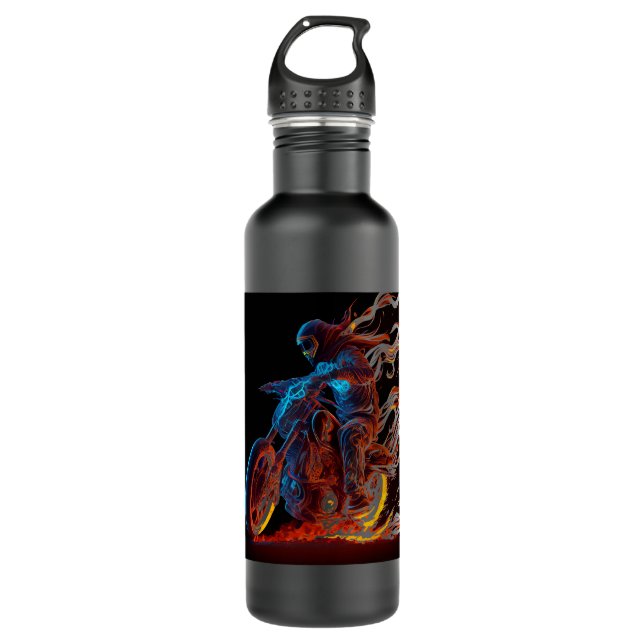 Motorcross Biker Motorcycle Enduro Dirtbike Outdoo Stainless Steel Water Bottle (Front)