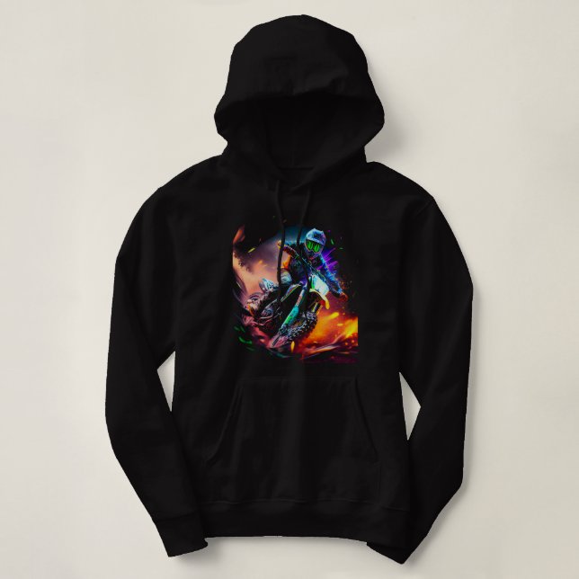 Motorcross Biker Motorcycle Enduro Motorcross Fan  Hoodie (Design Front)