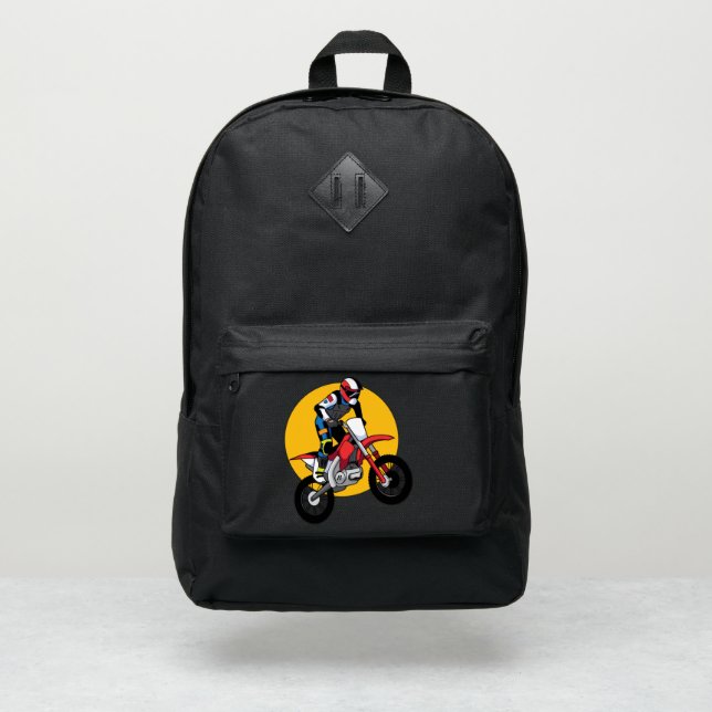 Motorcross Biker  Port Authority® Backpack (Front)