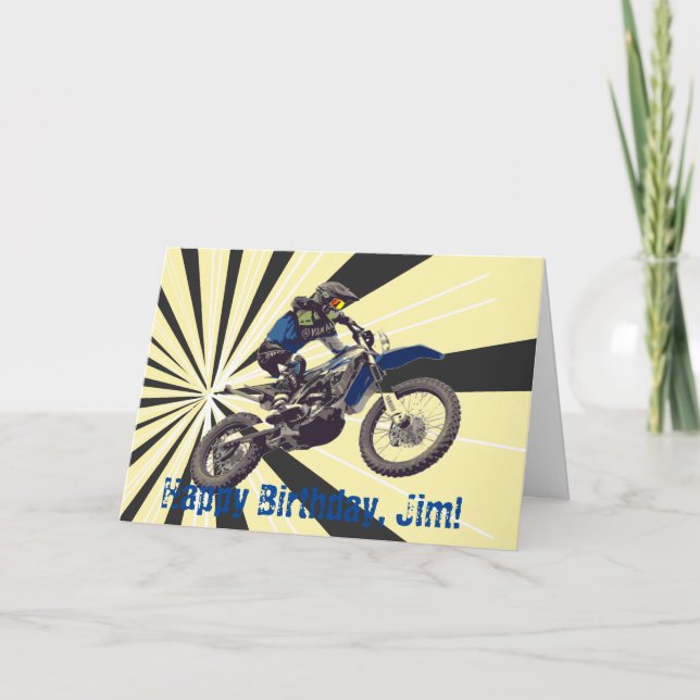 Motorcross Birthday Card (Front)