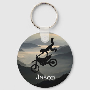 Motorcross Motorcycle Mountains Keychain