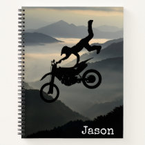 Motorcross Motorcycle Mountains Spiral Notebook