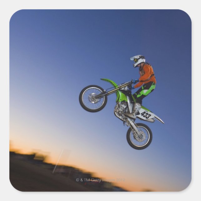 Motorcross Rider Square Sticker (Front)
