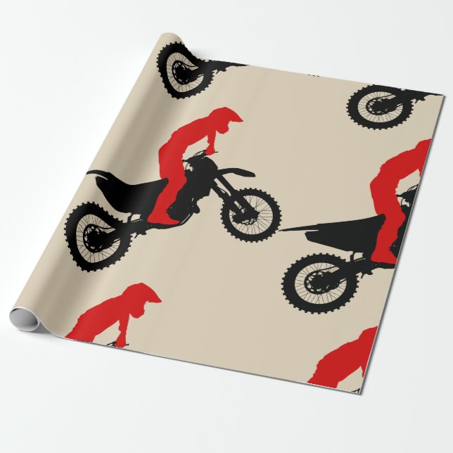 Motorcross Rider Wrapping Paper (Unrolled)
