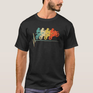 Motorcross Vintage Heartbeat Motorcycle Biker Helm T-Shirt