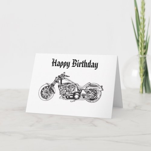Motorcycle1 Happy Birthday Card