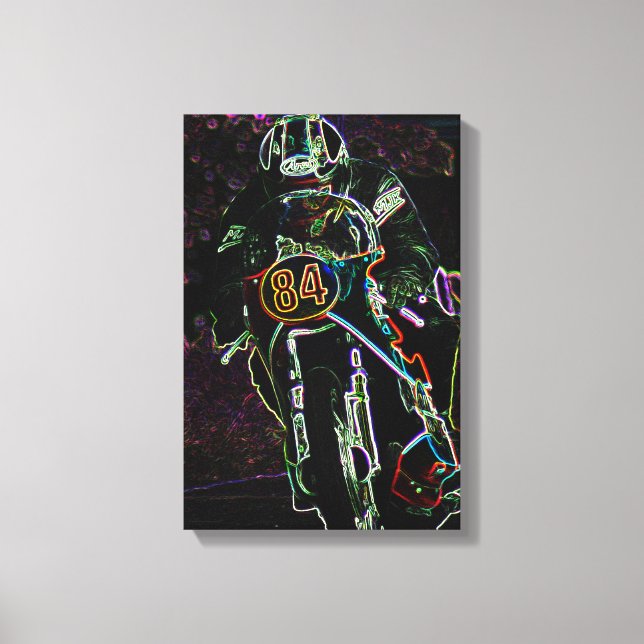 Motorcycle 2 11x16.5 (27.5x41.25cm) waccna canvas print (Front)