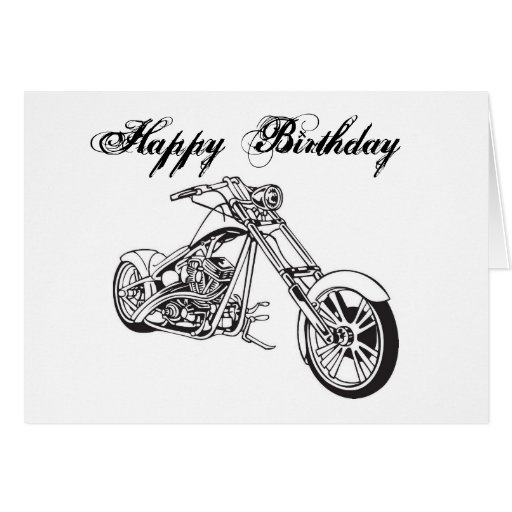 Motorcycle..2, Happy Birthday Card | Zazzle