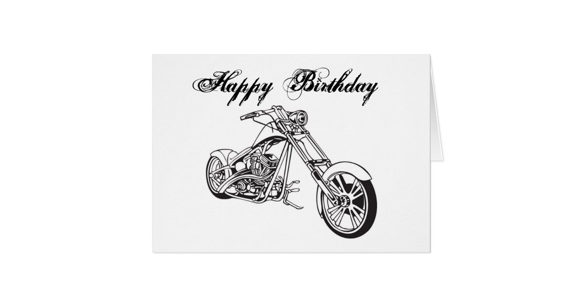 Motorcycle..2, Happy Birthday Card | Zazzle
