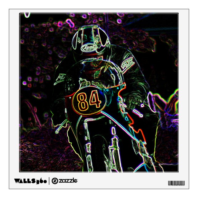 Motorcycle 2 wdcna wall decal (Front)