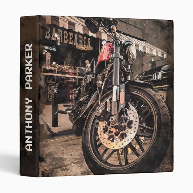 Motorcycle 3 Ring Binder (Front/Spine)