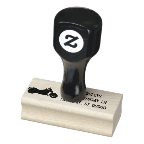 Motorcycle address rubber stamp