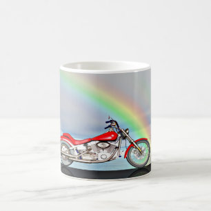 Motorcycle and rainbow coffee mug