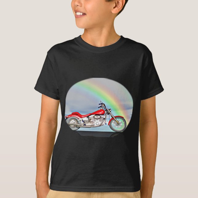 Motorcycle and rainbow T-Shirt (Front)