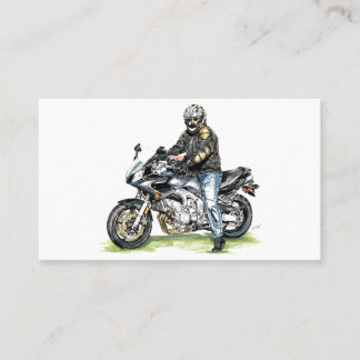 Motorcycle and Rider Business Card
