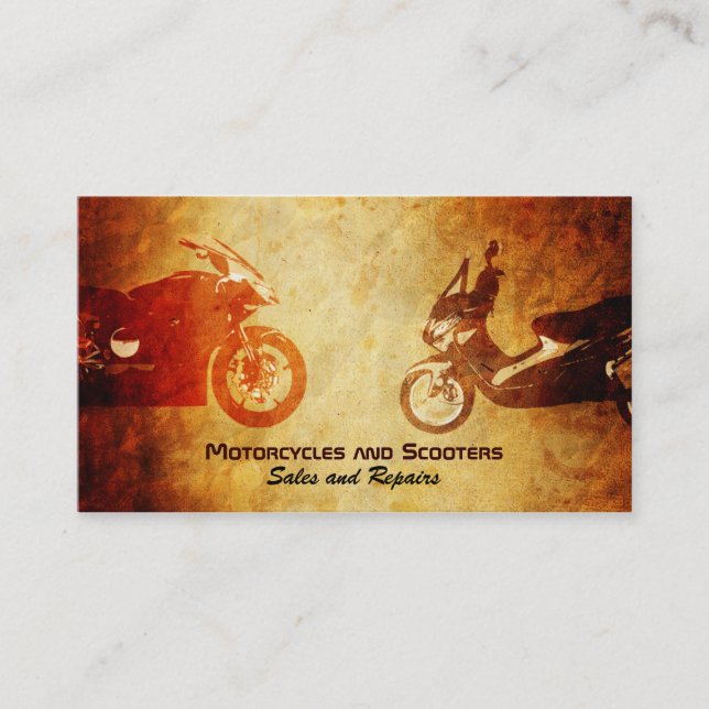 Motorcycle and Scooter Business Cards (Front)
