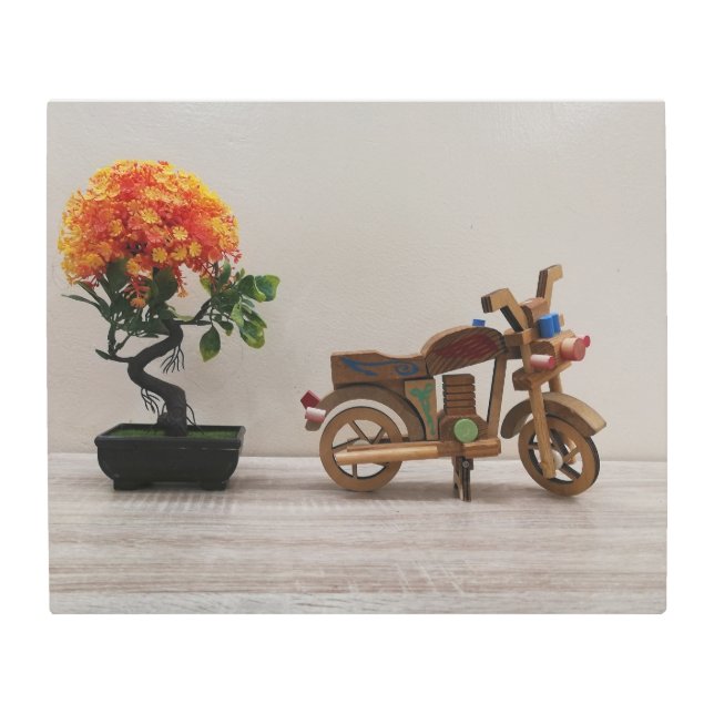 motorcycle antique 🏍️ metal print (Front)