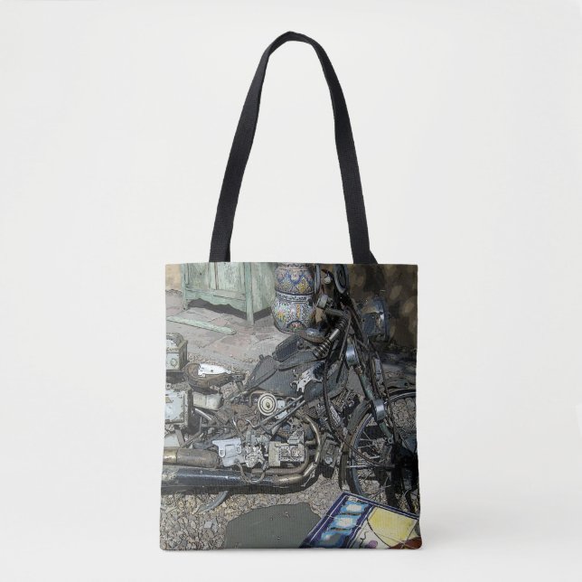 Motorcycle Art Tote Bag (Front)