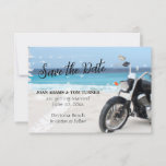 Motorcycle Beach 3.5&quot; X 5&quot; Flat Save The Date Card at Zazzle