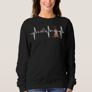 Motorcycle Belgian Malinoi Heartbeat Dog Sweatshirt