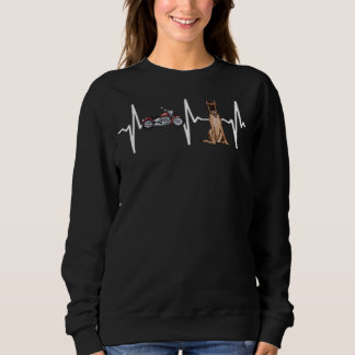 Motorcycle Belgian Malinoi Heartbeat Dog Sweatshirt