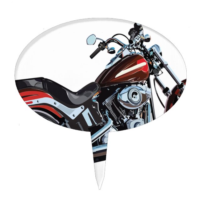 Motorcycle Bike Biker Cake Topper (Front)