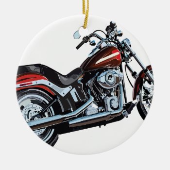 Motorcycle Bike Biker Ceramic Ornament by Everstock at Zazzle
