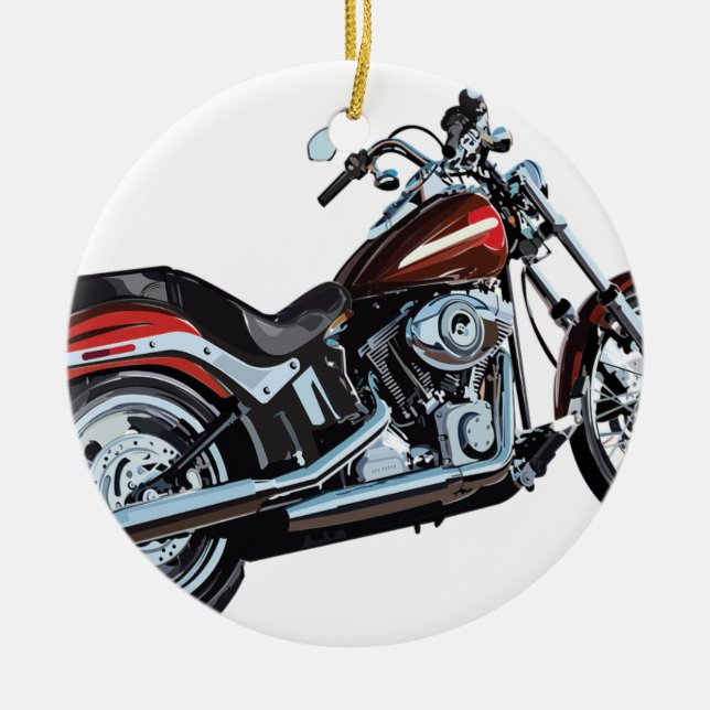 Motorcycle Bike Biker Ceramic Ornament (Front)