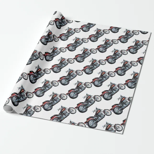 Motorcycle Bike Biker Wrapping Paper Zazzle