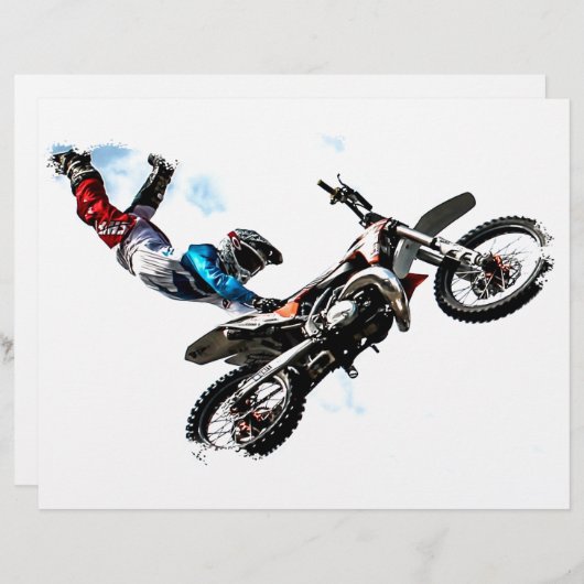 motorcycle biker acrobatic sport racing (Front/Back)