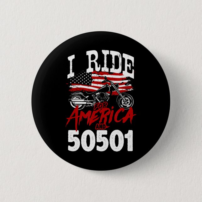 Motorcycle Biker Anti Trump 50501 Pro-democracy Re Button (Front)
