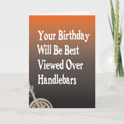 Motorcycle Biker Birthday Card