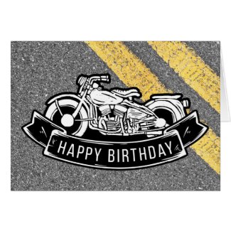 Motorcycle Biker Birthday Party Customized Card