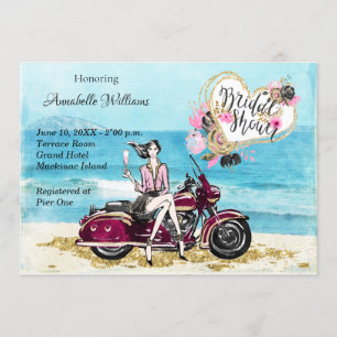 Motorcycle Biker Bridal Shower Invitation