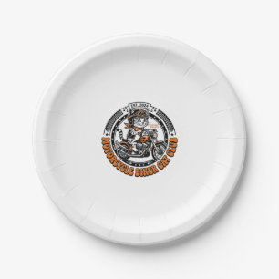 Motorcycle Biker Cat Pet Lover Shirt Art - Motorcy Paper Plates