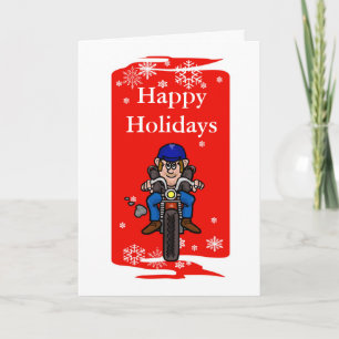 Motorcycle Biker Christmas Card