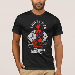 Motorcycle Biker Devil Girl Chopper T-Shirt