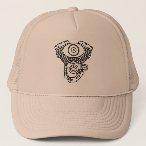 Motorcycle Biker Engine Internal Combustion Engine Trucker Hat