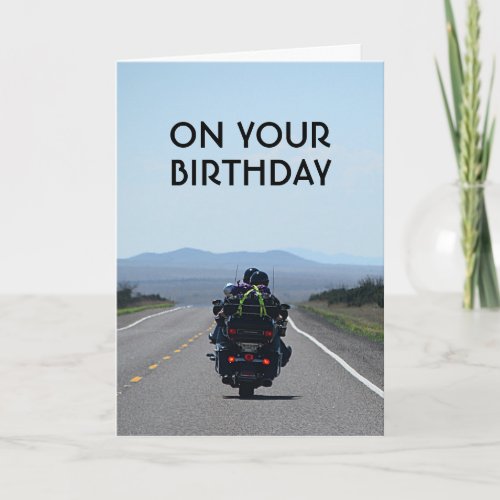 Motorcycle Biker Funny Road Birthday Card