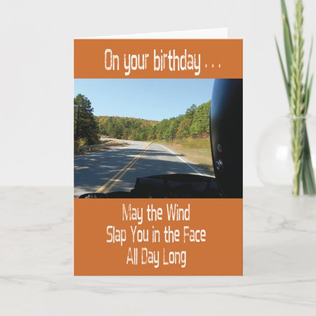 Motorcycle Biker FunnyBirthday Card (Front)