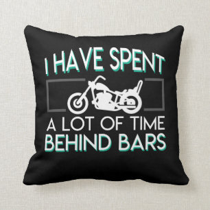 Motorcycle Biker Have Spent Lot Time Bar Throw Pillow