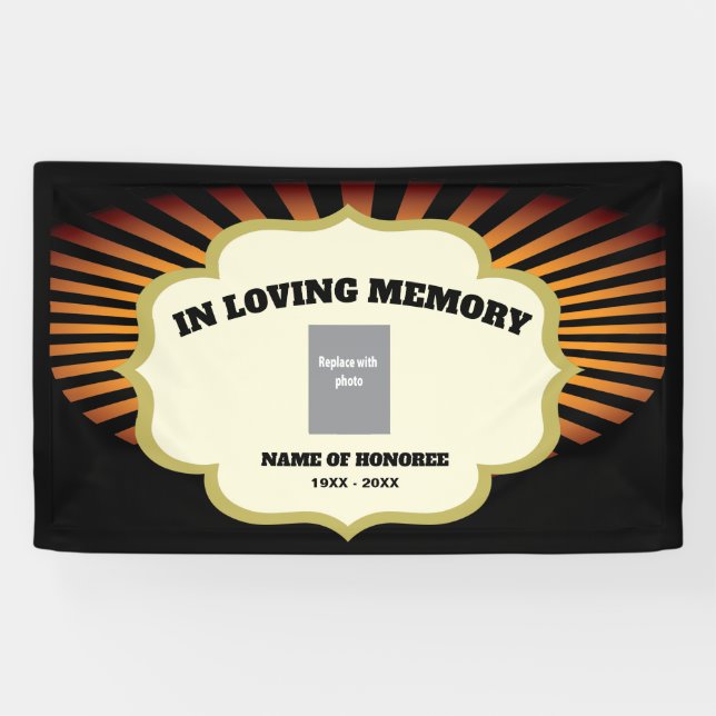 Motorcycle Biker Memorial with photo Banner (Horizontal)