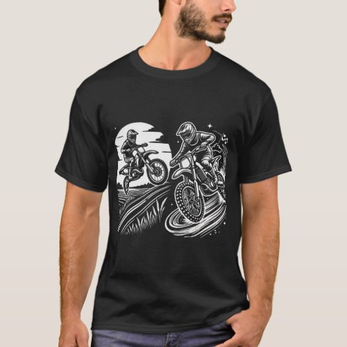 Motorcycle Biker Motocross Adventure Design T_Shirt